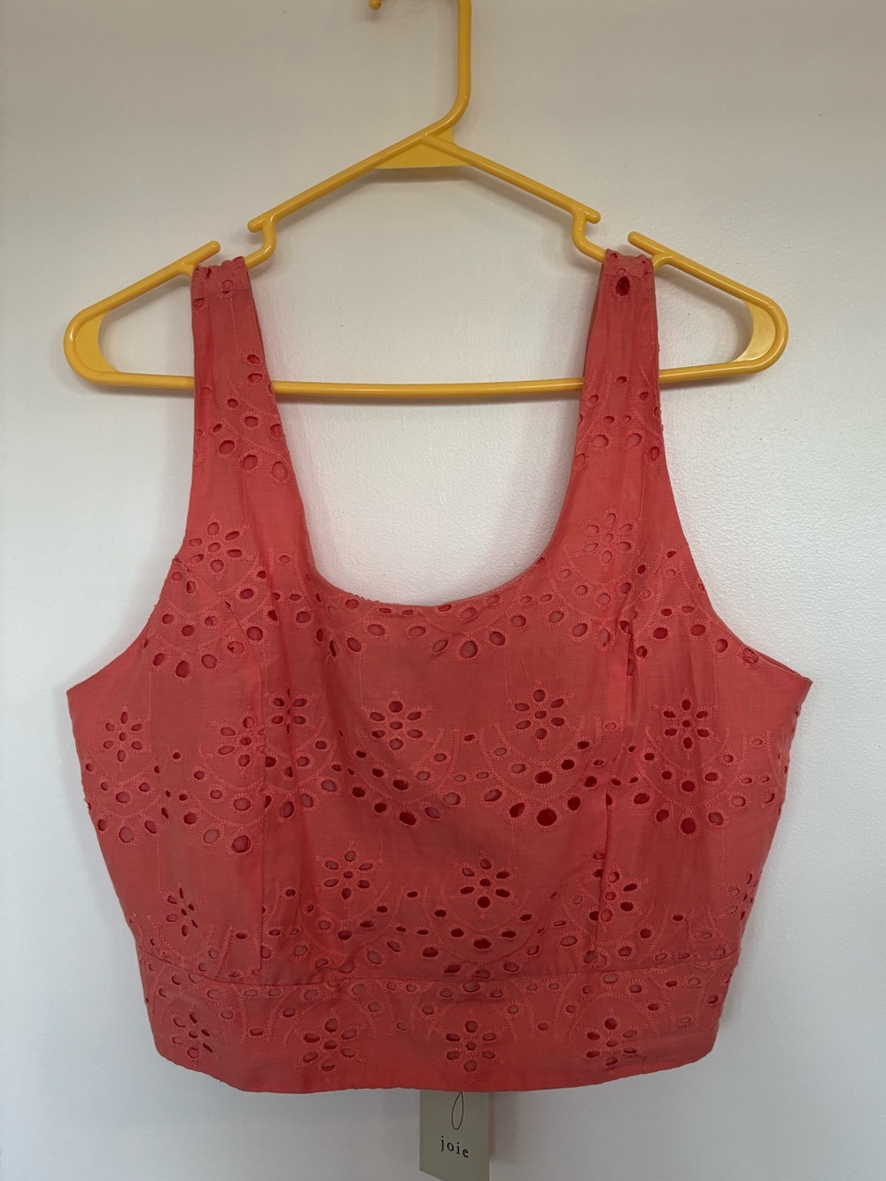 Joie Coral Eyelet Crop Top | NWT